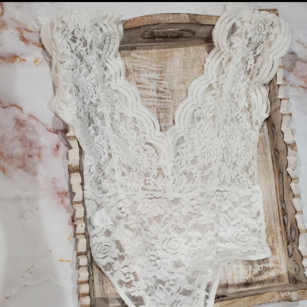 White lace bodysuit lingerie sexy lingerie Sexy Top - Picture 9 of 10